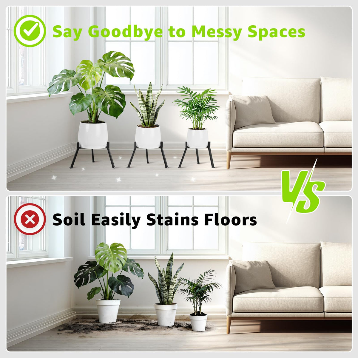 Oiyeefo modern black plant stand adds minimalist elegance to any space.