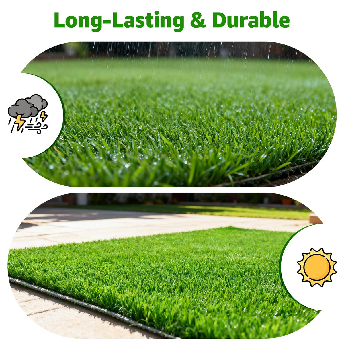 Oiyeefo turf with drainage holes for quick urine drainage and drying.