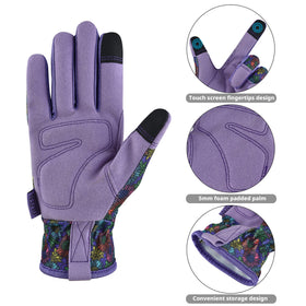 OIZEN bright flora back pattern gardening gloves adds style while you weed.