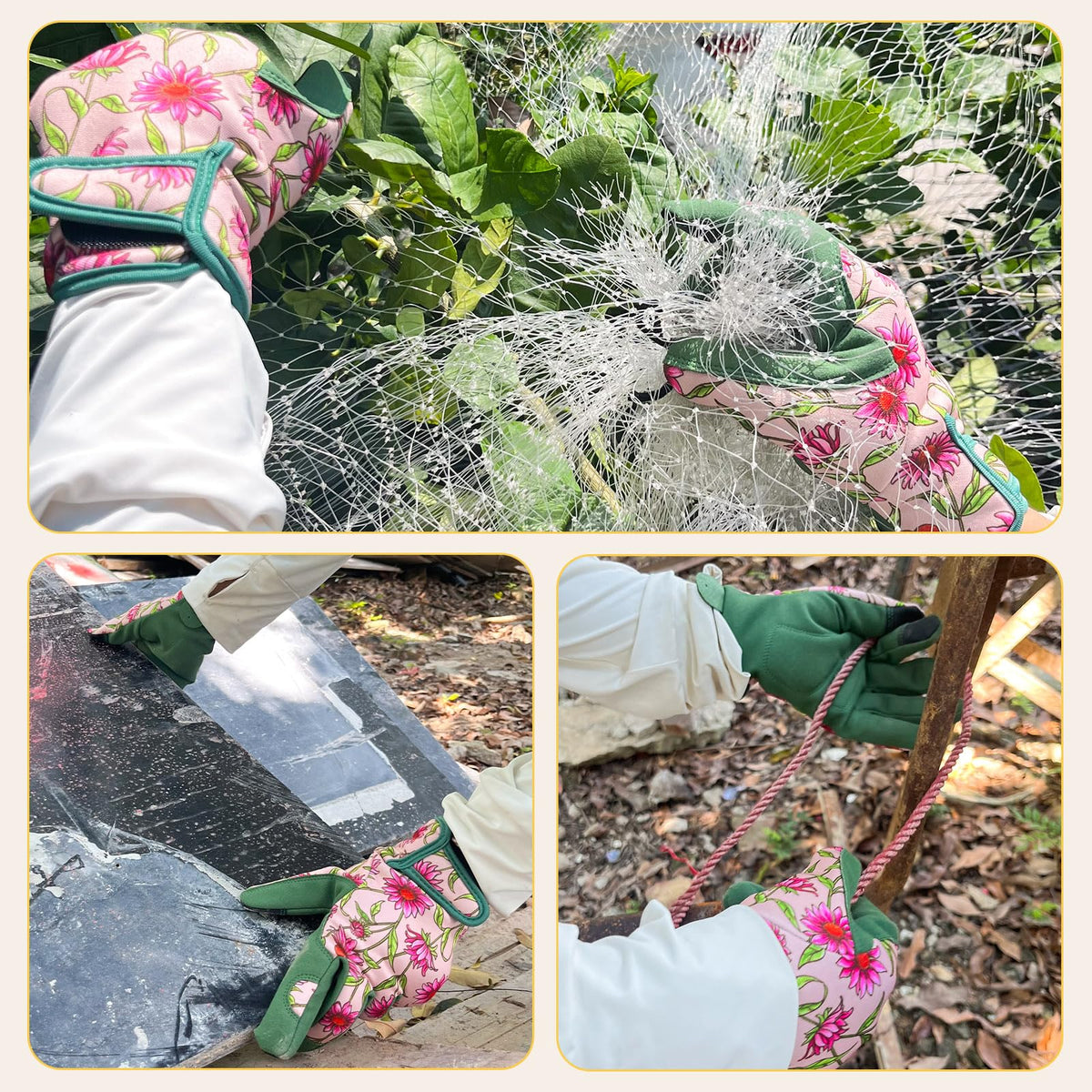 OIZEN Gardening Gloves breathable microfiber and polyester blend keeps hands cool