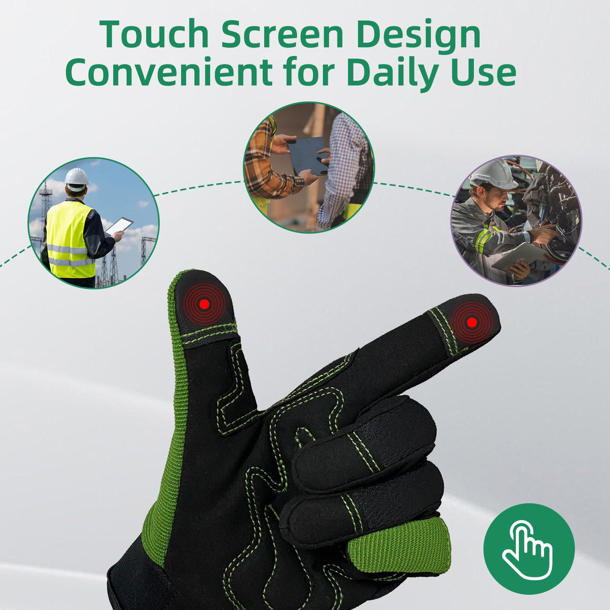 OIZEN leather-padded fingers for durable grip
