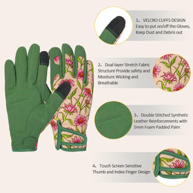 OIZEN Gardening Gloves palm pads and foam grip for secure tool handling