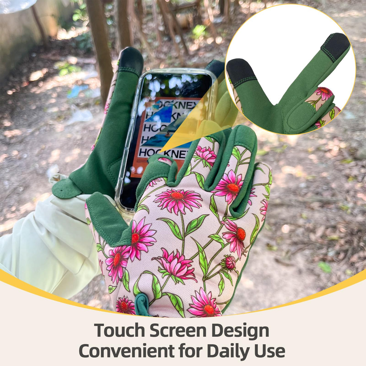 OIZEN Gardening Gloves reinforced fingers and thumb for extra protection