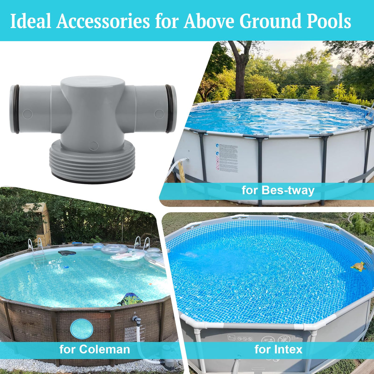 OJP P61408 T Joint versatile for hoses, pumps, and cleaners in pools