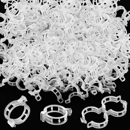 OJYUDD 400-pack white plant clips on package for tidy garden setup.
