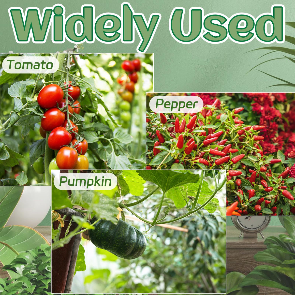 OJYUDD secure-clips keep flowers upright in small home gardens.