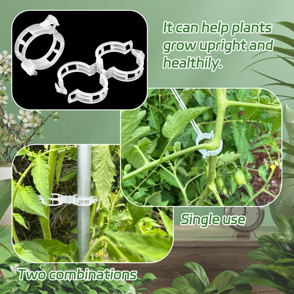 OJYUDD vertical gardening-ready clip helps cucumbers and peppers grow orderly.