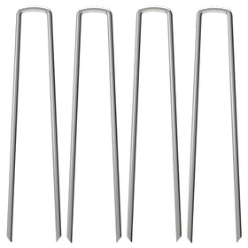 OK5STAR 12-inch garden stakes pins anchoring weed barrier fabric securely.