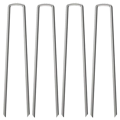 OK5STAR 12-inch garden stakes pins anchoring weed barrier fabric securely.