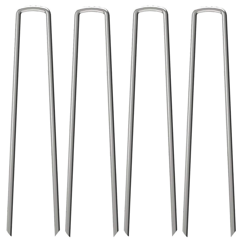 OK5STAR 12-inch garden stakes pins anchoring weed barrier fabric securely.