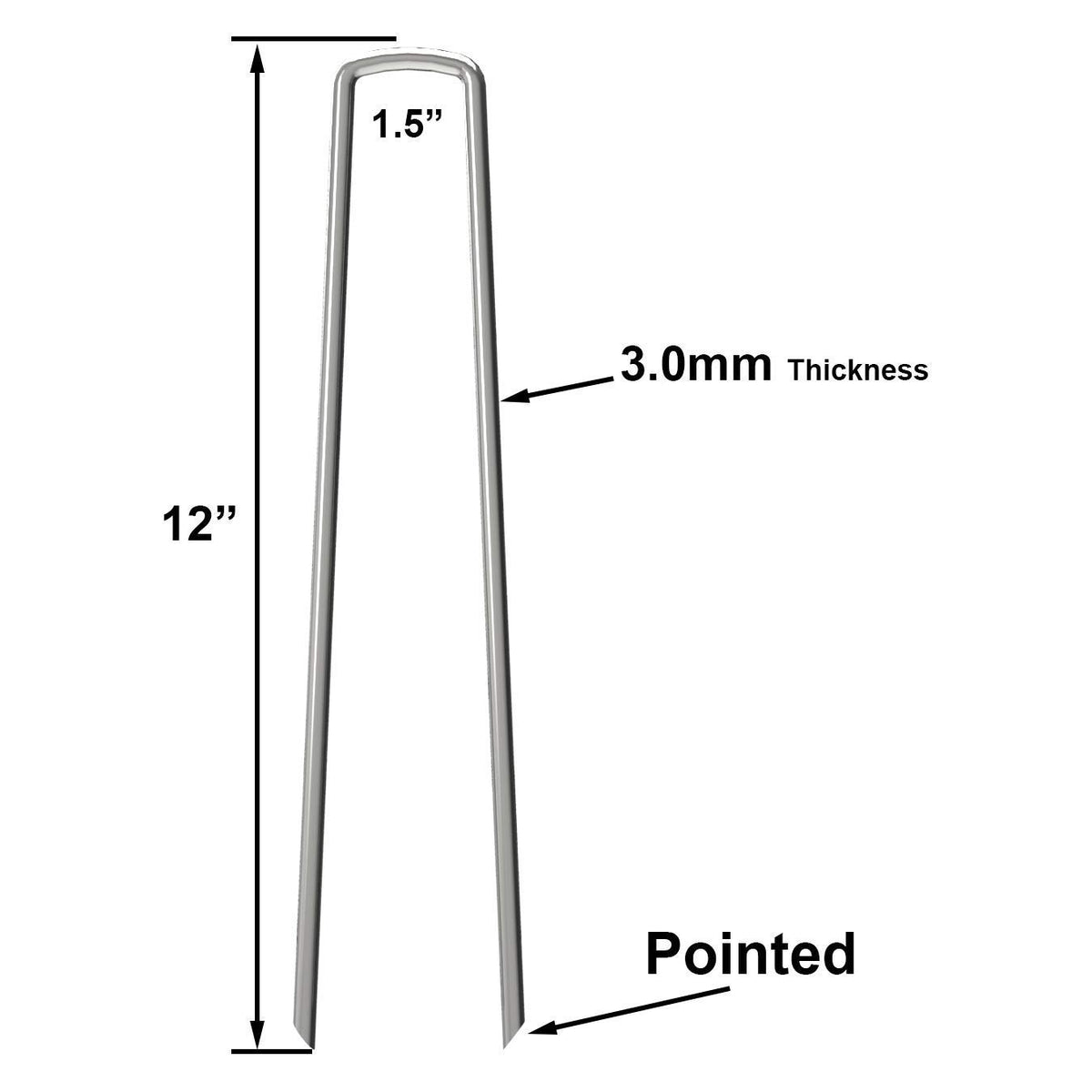OK5STAR galvanized landscape staples show sturdy 11-gauge steel construction.