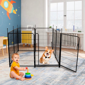 Okaygardn floor protection sleeves enable indoor use as a playpen.