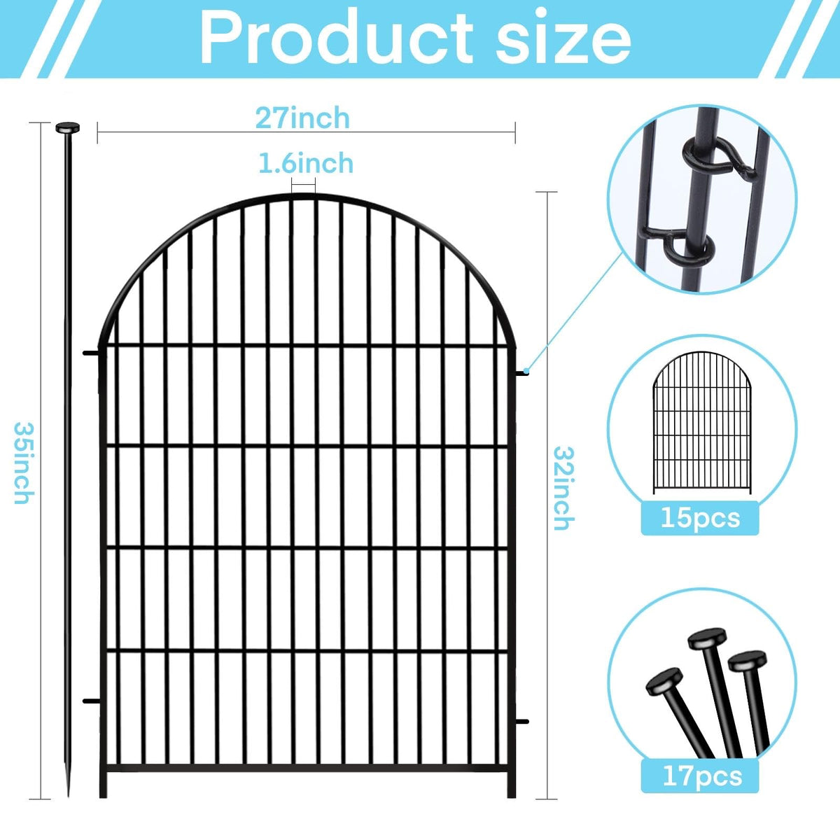 Okaygardn tall fence panel offers durable, weather-resistant borders for beds.