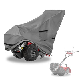 Okcool gas rototiller cover in waterproof 600D protects your tiller from rain and dust.