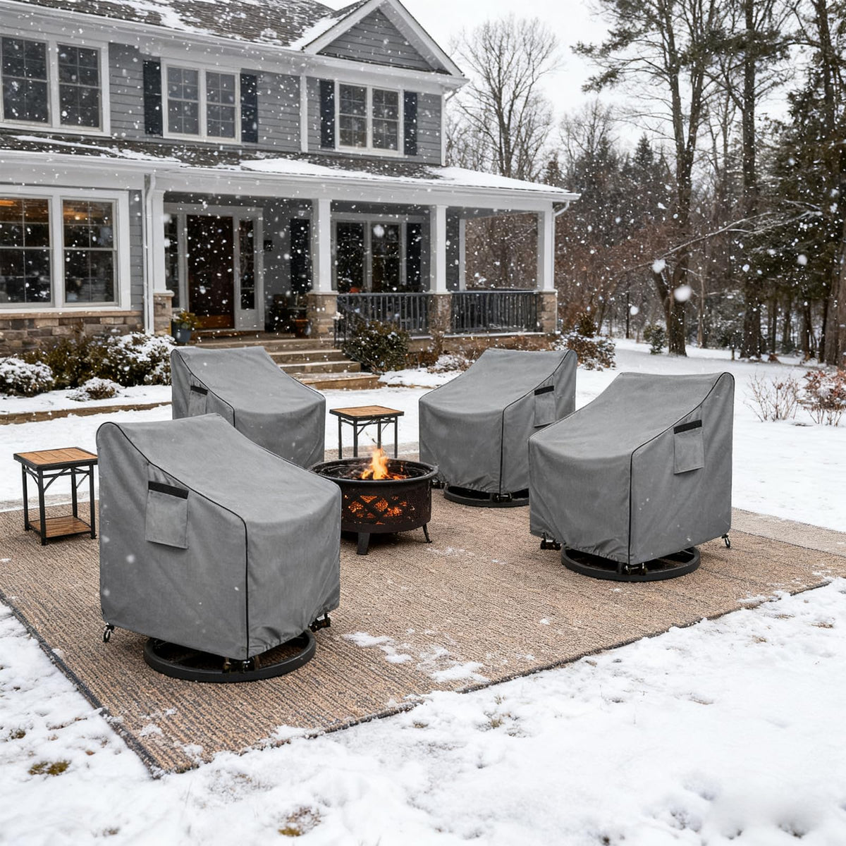 okcool gray cover fits most patio swivel chairs with easy setup