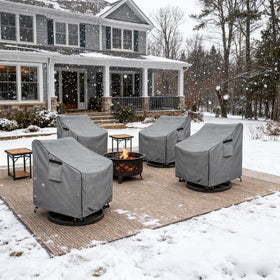 okcool gray cover fits most patio swivel chairs with easy setup
