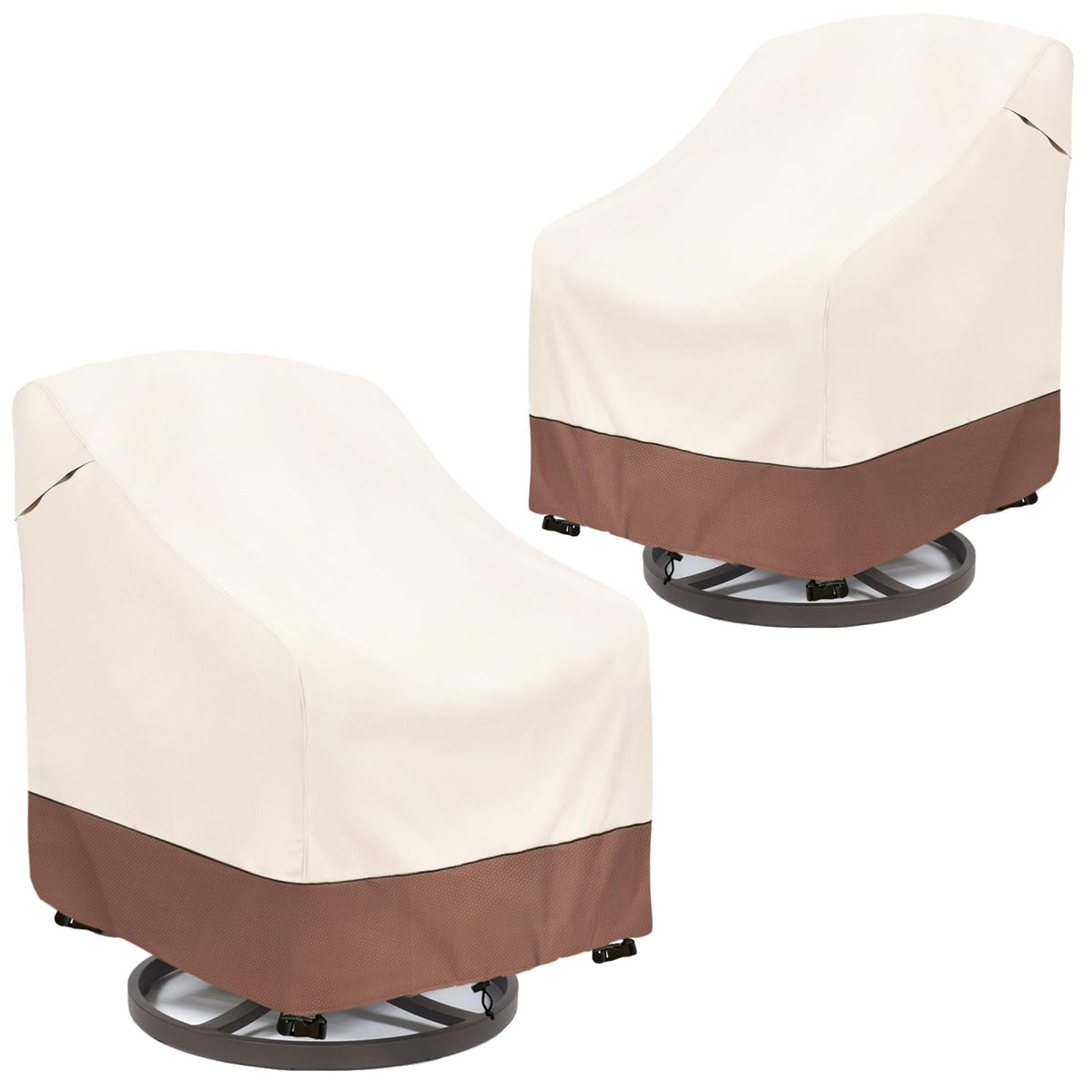 okcool Outdoor Swivel Chair Cover front view protecting chair from rain and sun