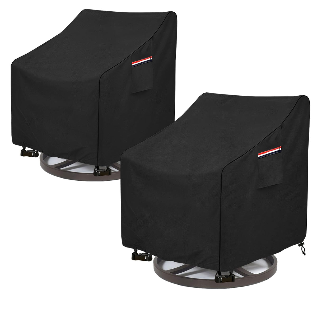 Okcool outdoor swivel chair cover size 30x34x38.5 inches protects against rain.