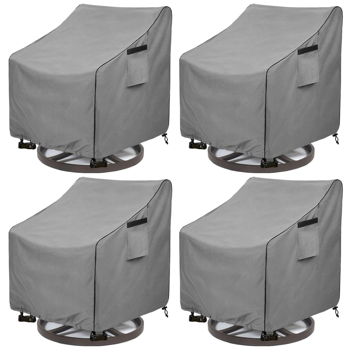 okcool patio swivel chair cover 4-pack fits standard chairs for year-round protection