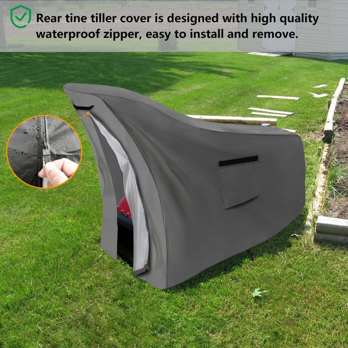 Okcool rototiller cover air vents design reduces condensation and helps drying.