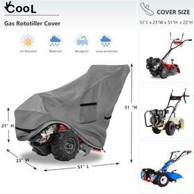 Okcool rototiller cover rear tine protection shields the tiller from wind and debris.