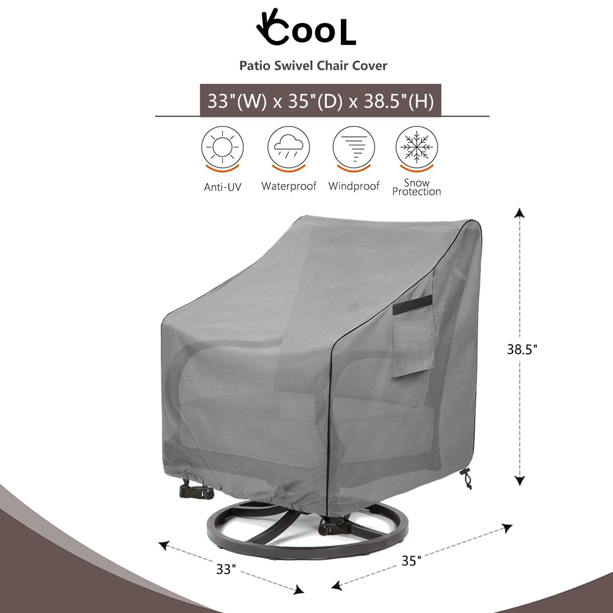 Okcool cover uses waterproof heavy-duty fabric to keep chairs dry