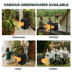 OKF propane heater indoor garage setup provides reliable warmth in workshops and hobby rooms.