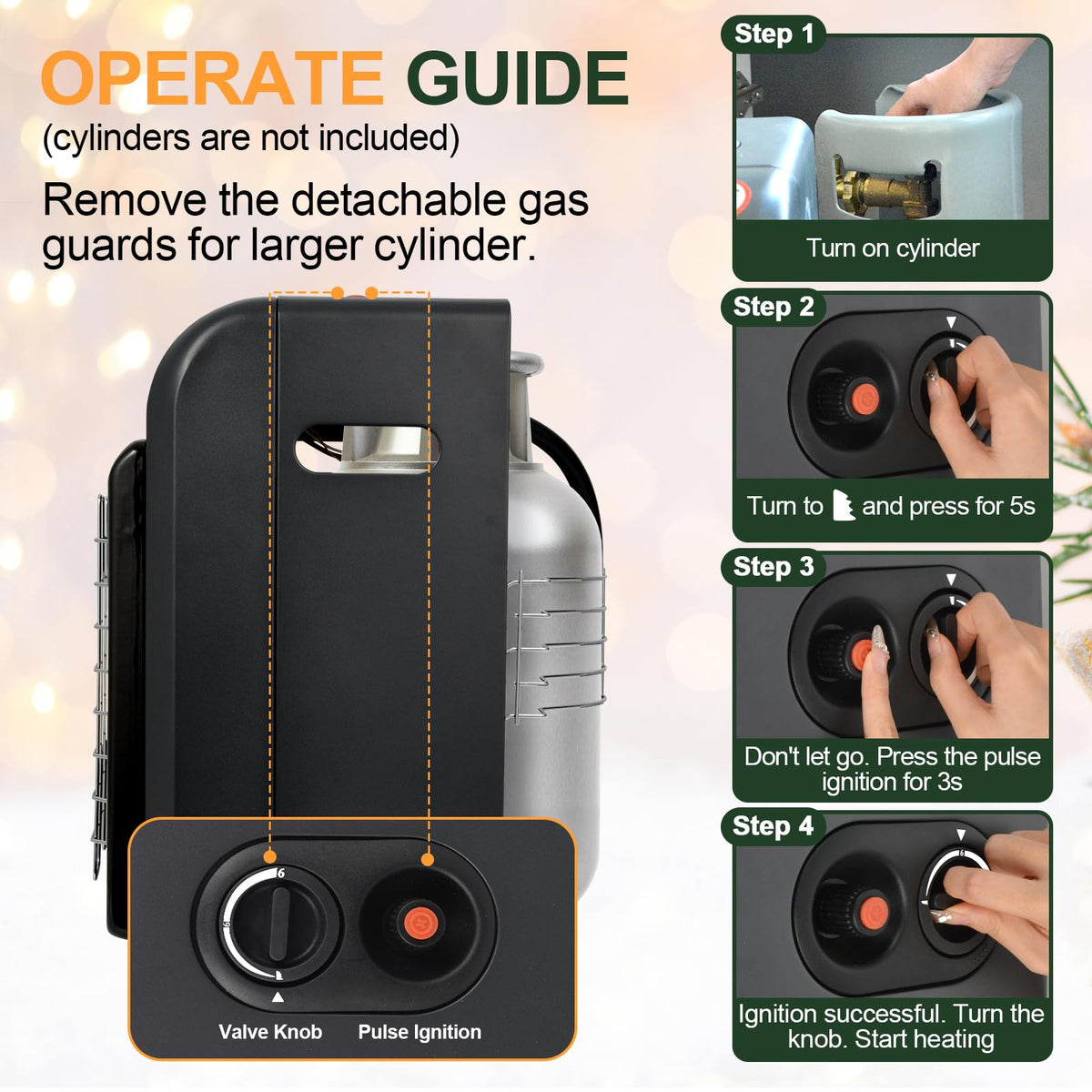 OKF propane heater with ODS safety and tip-over protection for safer indoor warmth.