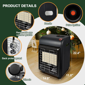 OKF propane heater outdoor patio use illustrates warm evenings and social gatherings outdoors.
