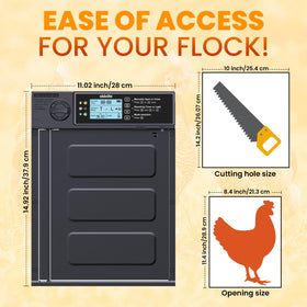 OKKÖBI Automatic Coop Door PRO emergency manual override for control.
