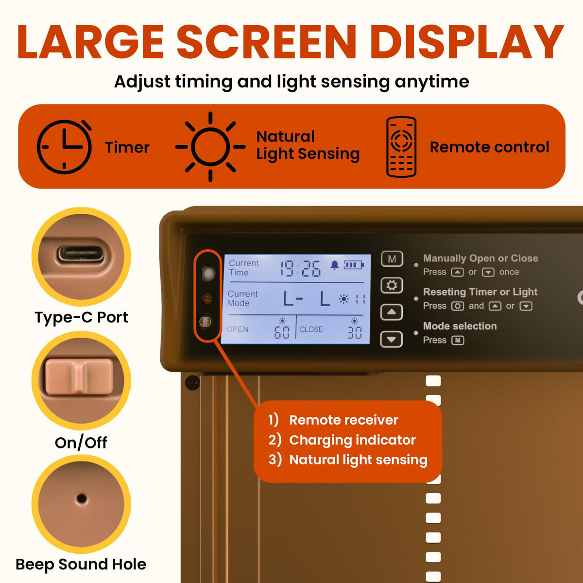 OKKÖBI light sensor automatically adjust door timing for flock safety
