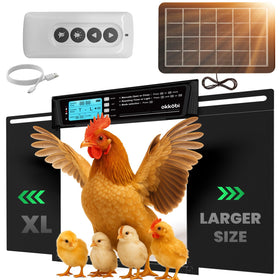 OKKÖBI extra-large door assembly allowing easy access for larger poultry.