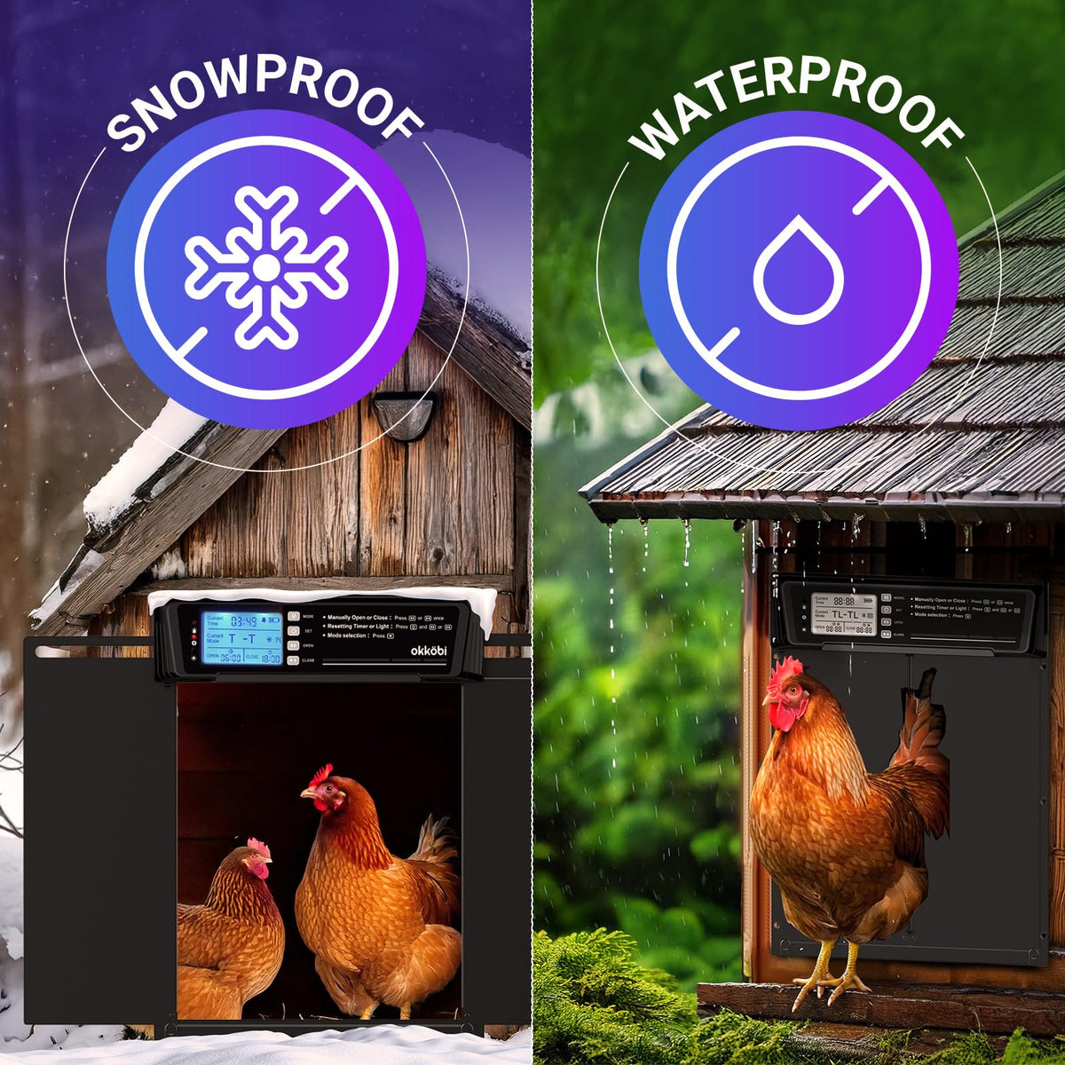 OKKÖBI weather-resistant aluminum body endures rain, snow, and heat.