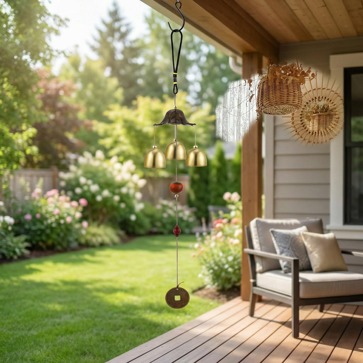 OKKRMGZ indoor outdoor wind chime zen soothes spaces with clear, balanced melodies in any setting