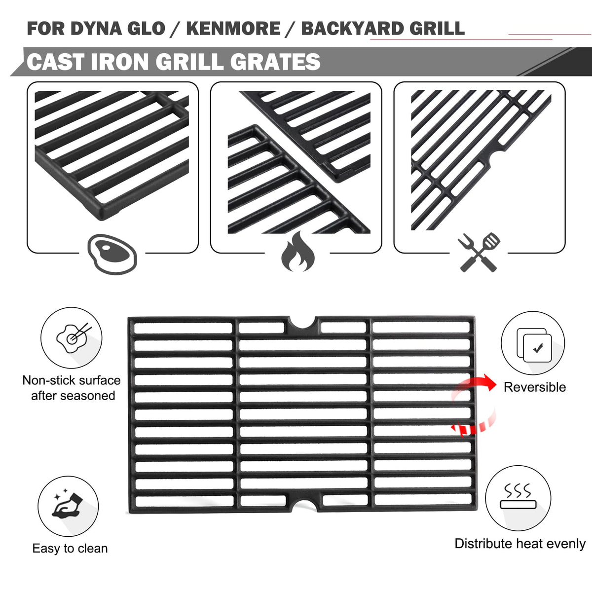 Oklagarden backyard grill replacement parts installed on an outdoor grill.