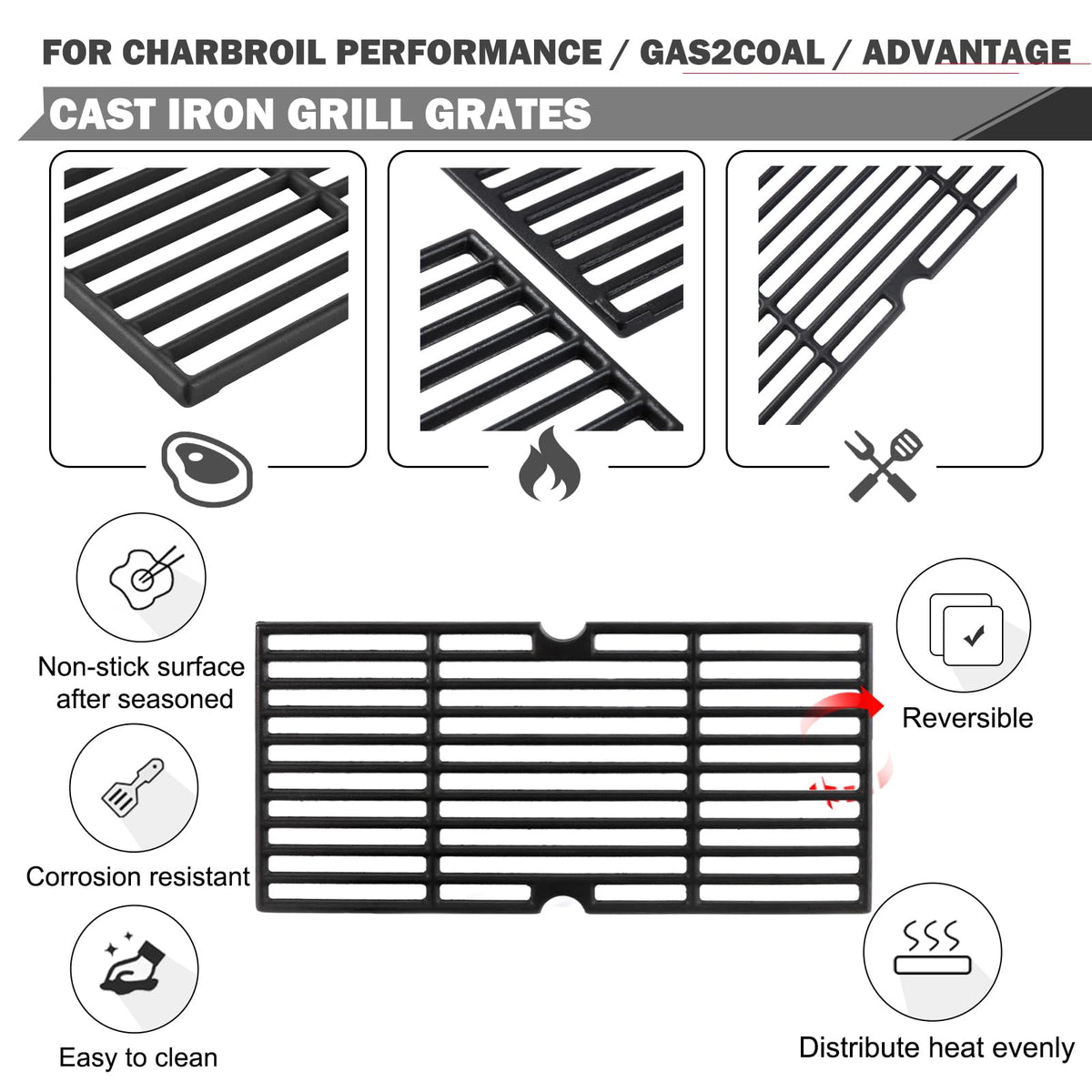 Oklagarden cast-iron grates bring durability and steady heat.