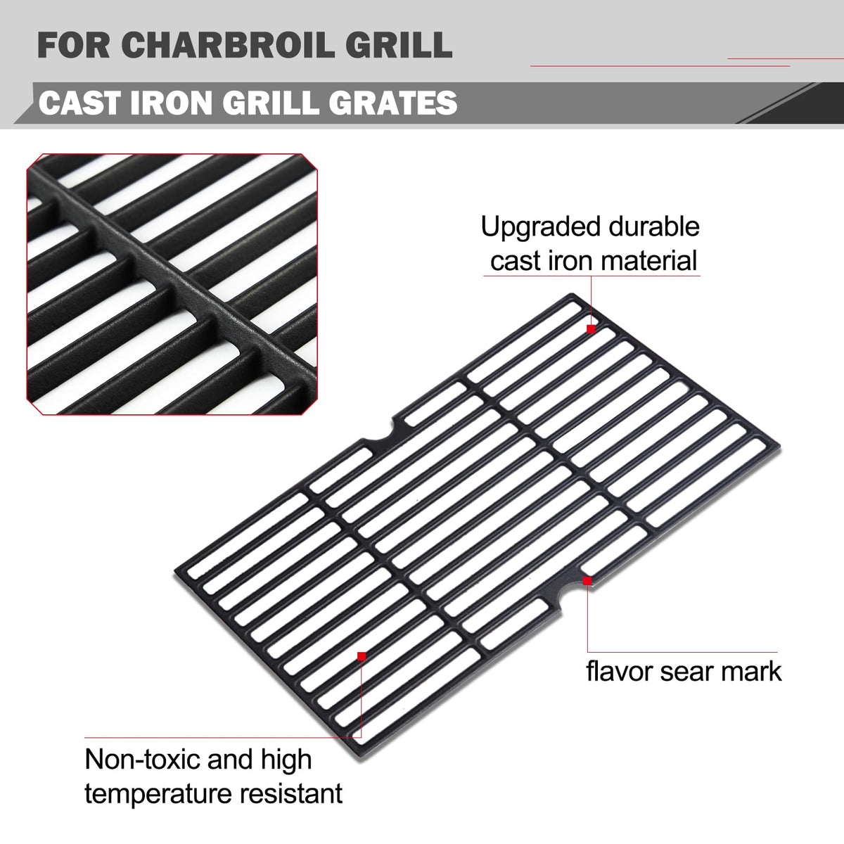 Oklagarden Charbroil second large 18x9-25 grate for uniform heating