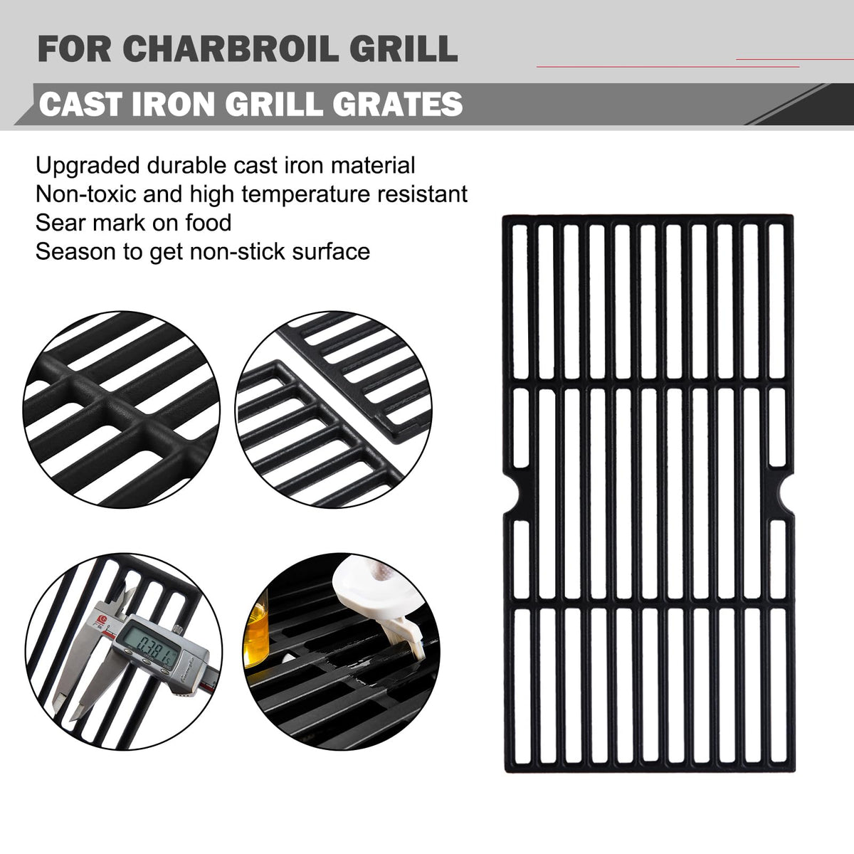 Oklagarden Charbroil narrow 18x6-5 grate fits tight spaces