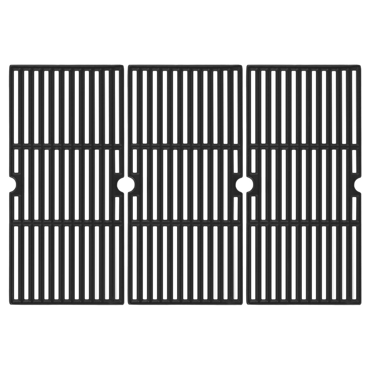 Oklagarden 3-piece grill grates mounted on a Dyna Glo grill surface for even cooking.