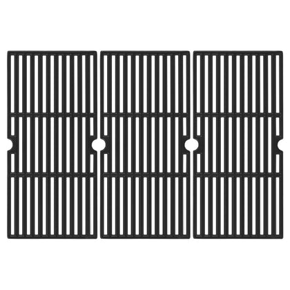 Oklagarden 3-piece grill grates mounted on a Dyna Glo grill surface for even cooking.