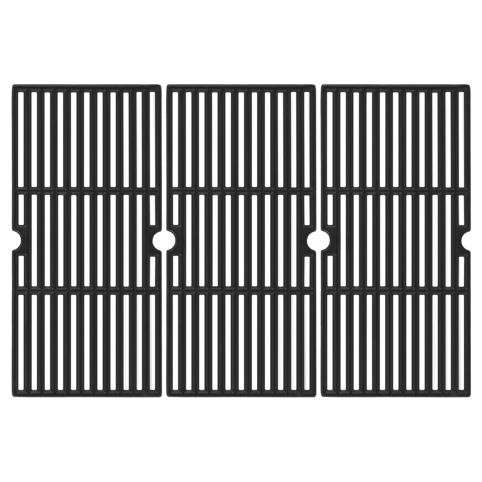 Oklagarden 3-piece grill grates mounted on a Dyna Glo grill surface for even cooking.