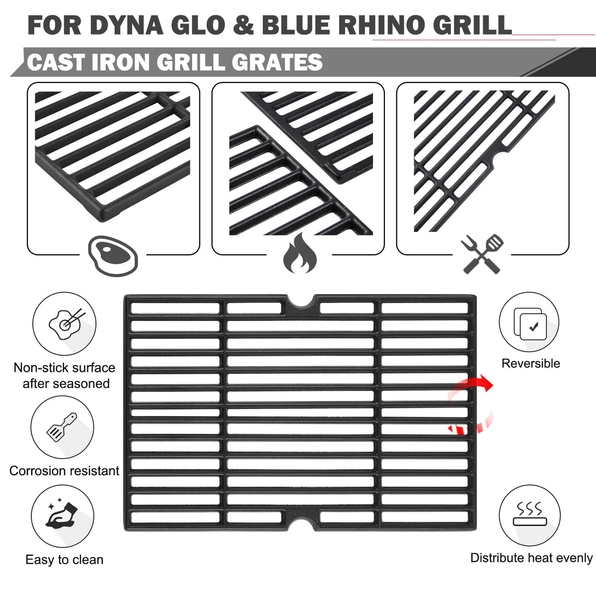 Blue Rhino gbc1932l 3-burner grill grates built for longevity.