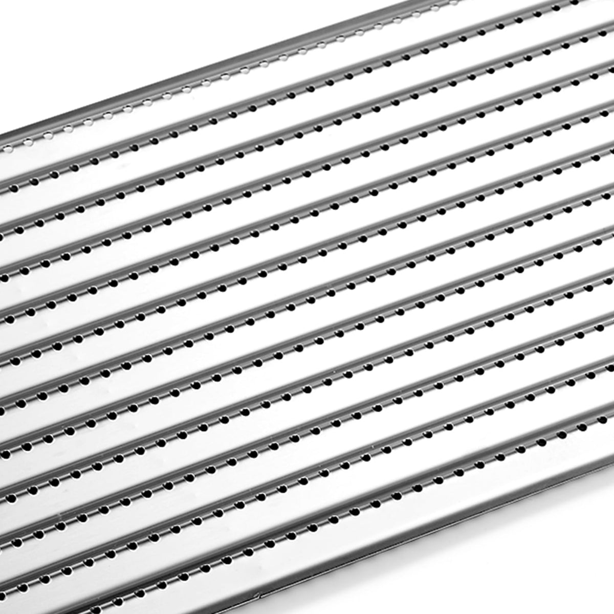 Oklagarden emitter plate dimensions 17-1/8 by 9-3/8 inches for standard grills.