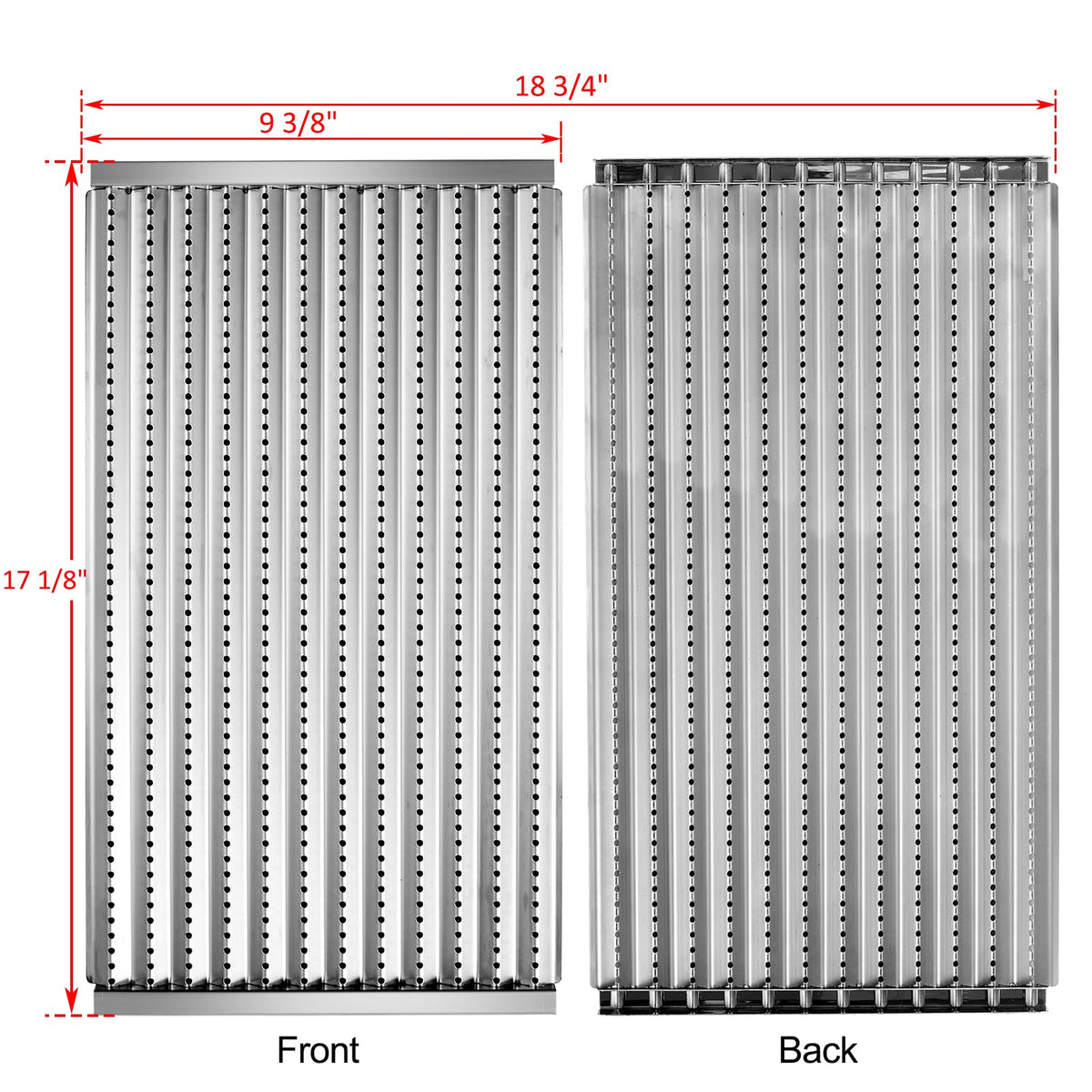 Oklagarden emitter plate close-up showing durable stainless steel construction.