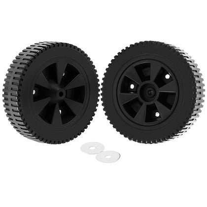 Oklagarden G437-0037-W1 7-inch wheels front view for easy grill mobility.