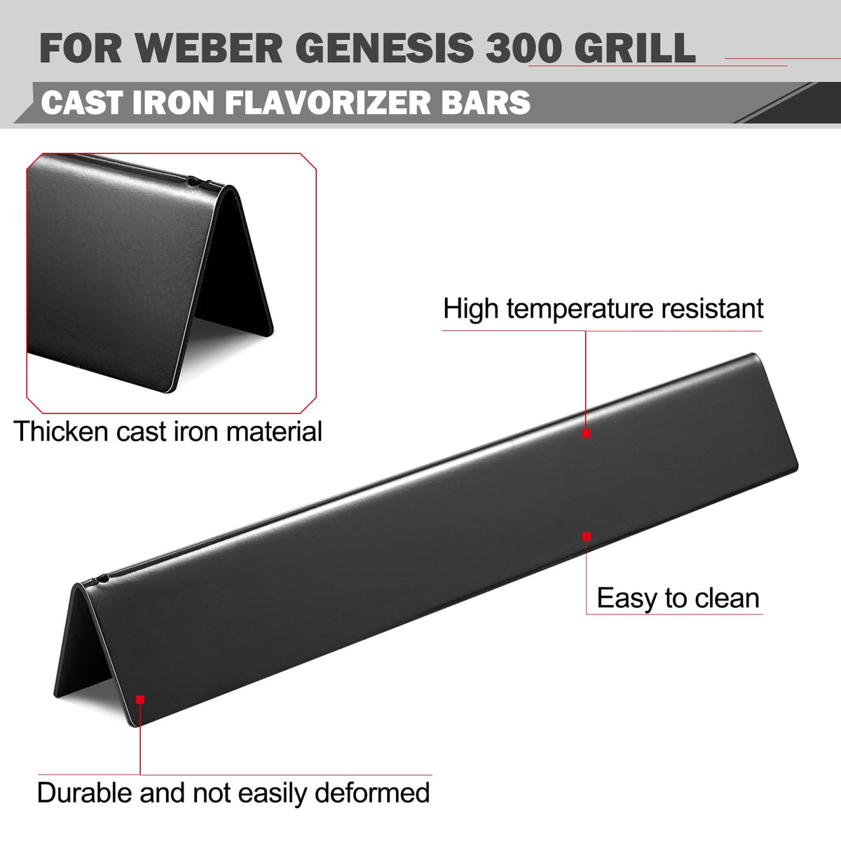 Oklagarden Genesis flavorizer bars improve heat distribution for consistent sear marks.