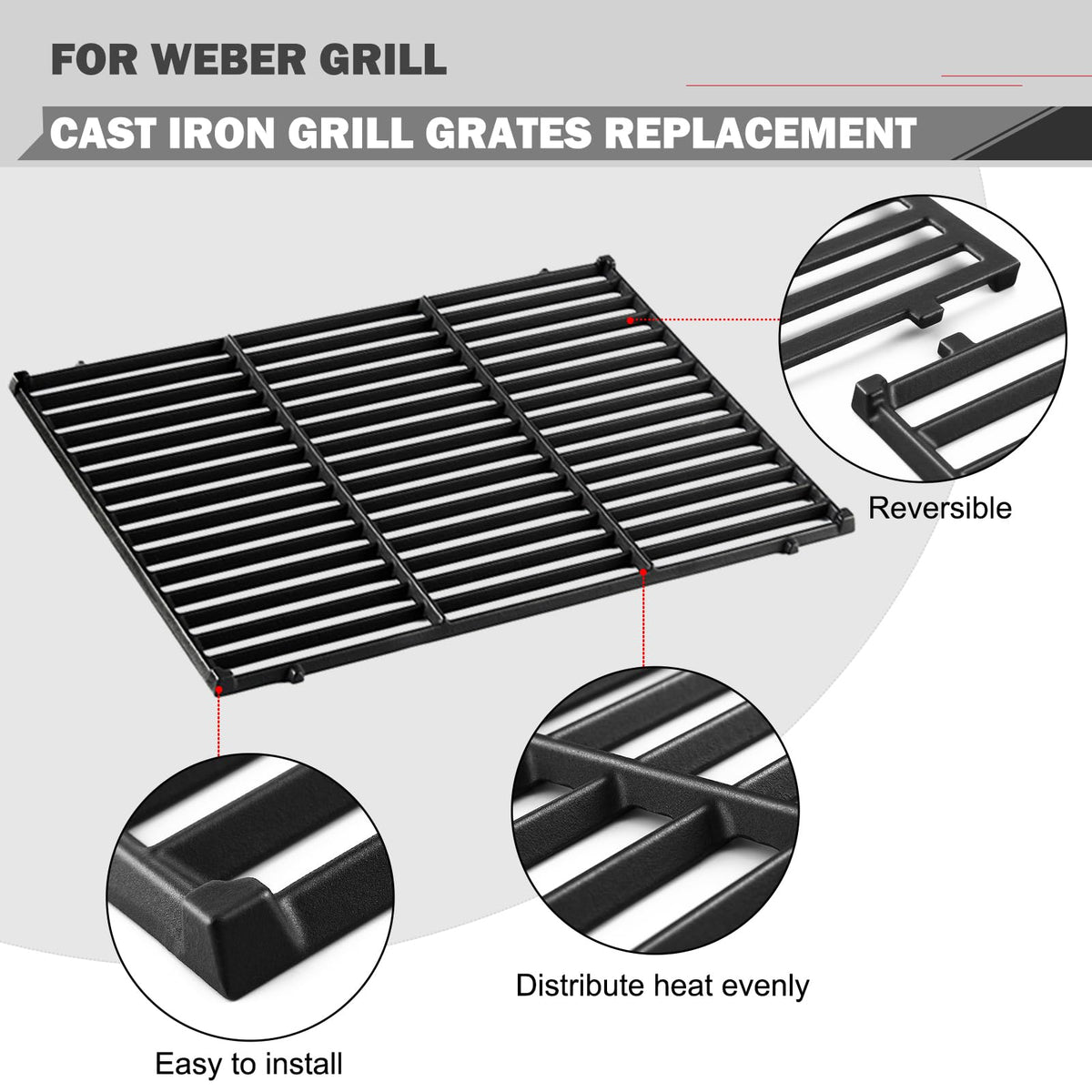 Oklagarden Genesis II heat deflectors in a 3-pack for even cooking.