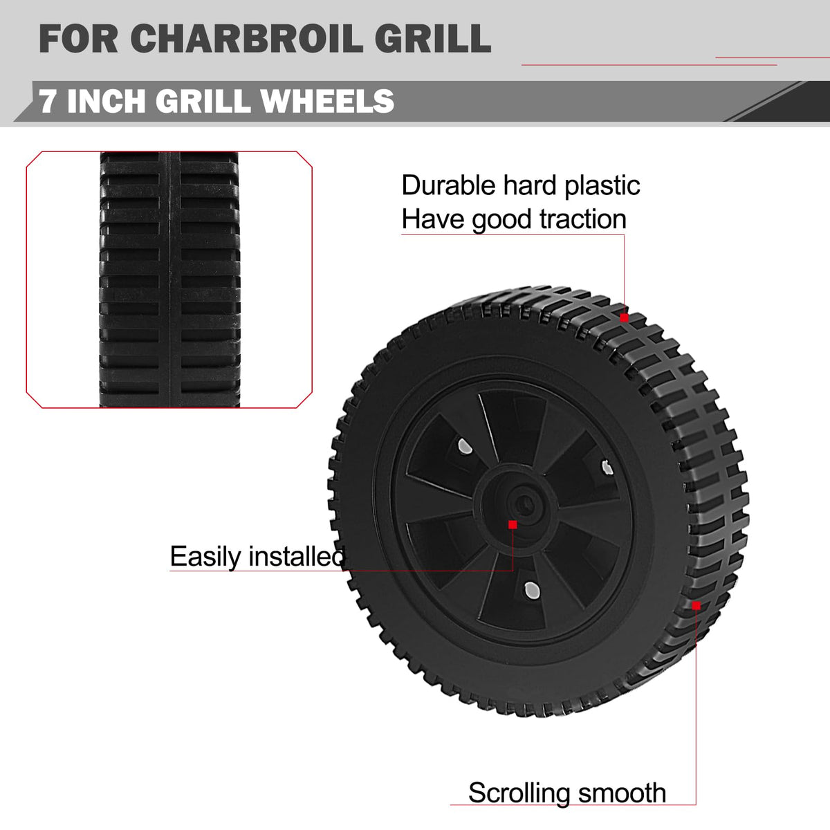 Oklagarden wheels aiding patio grill movement across uneven surfaces.