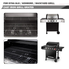 Oklagarden grates showing heat distribution on a Dyna Glo model.