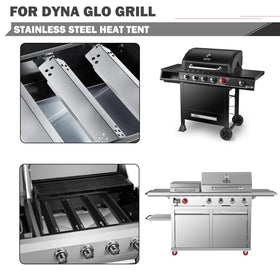 Oklagarden stainless steel heat shield for Dyna Glo, protects burners
